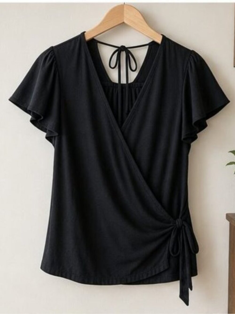 Black Wrap Blouse